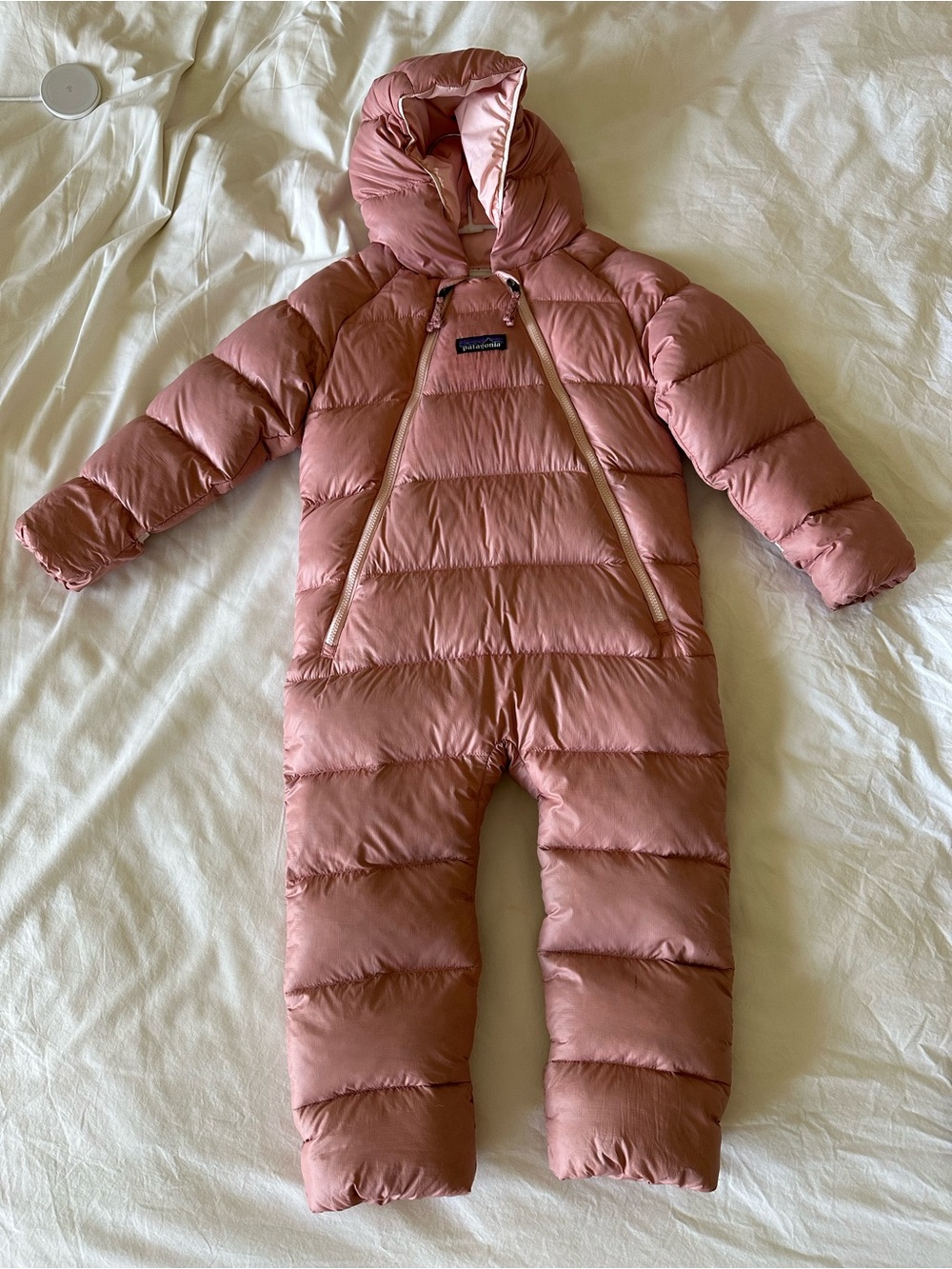 Patagonia Kids Light Pink Puffer Jacket with Hood